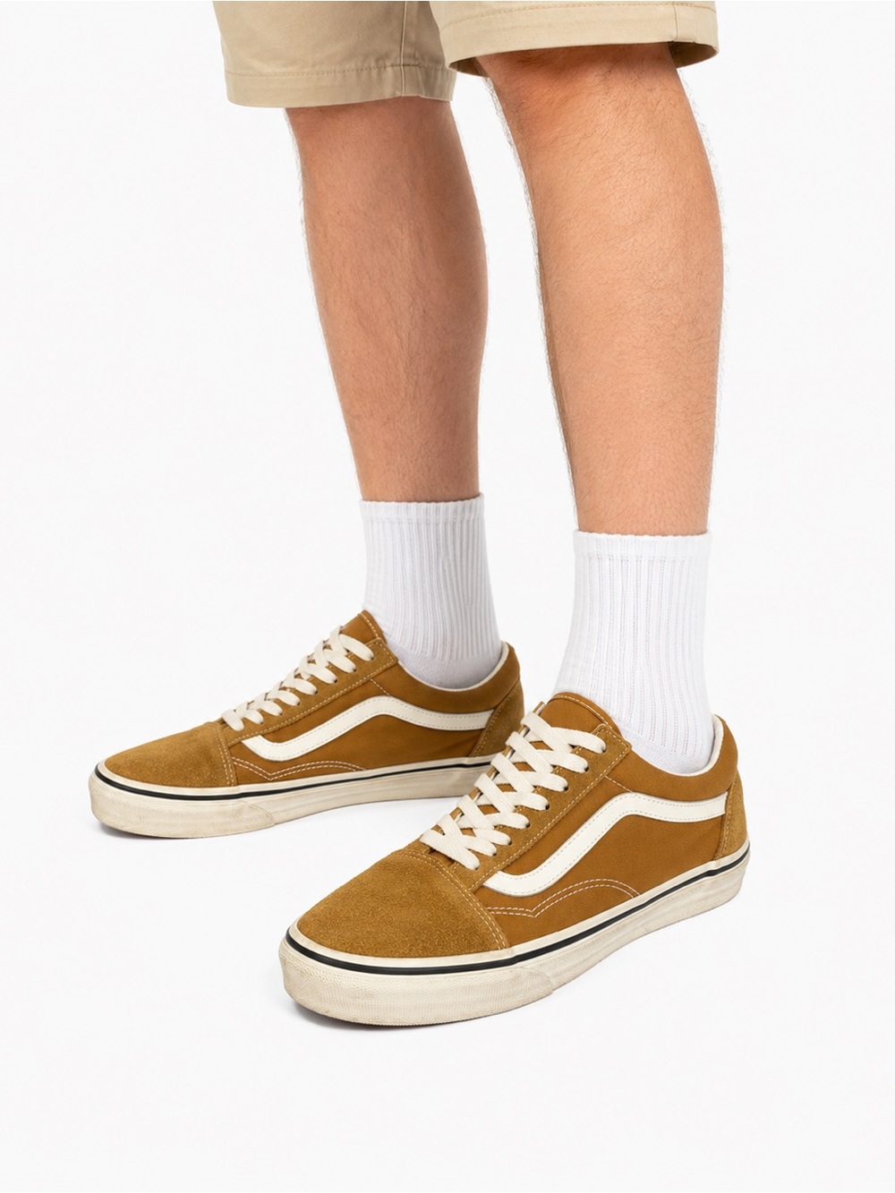 Size 9 Vans Men’s Old Skool Suede Canvas Sneakers Mustard Yellow Tan Skate Shoes